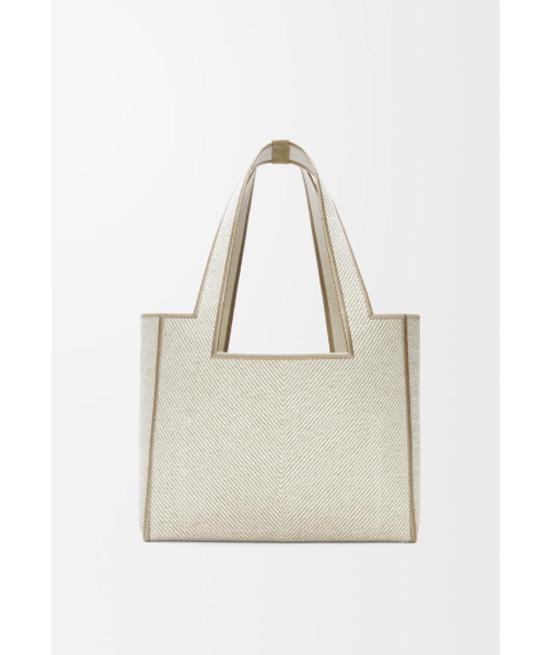 LOEWE Бежевая тканевая сумка тоут, фото 2