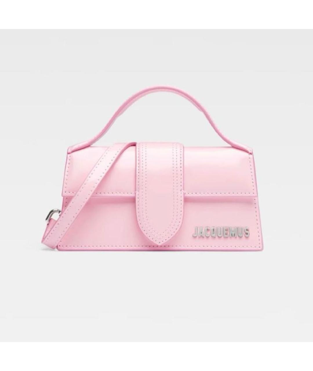 JACQUEMUS Розовая сумка с короткими ручками из лакированной кожи, фото 5