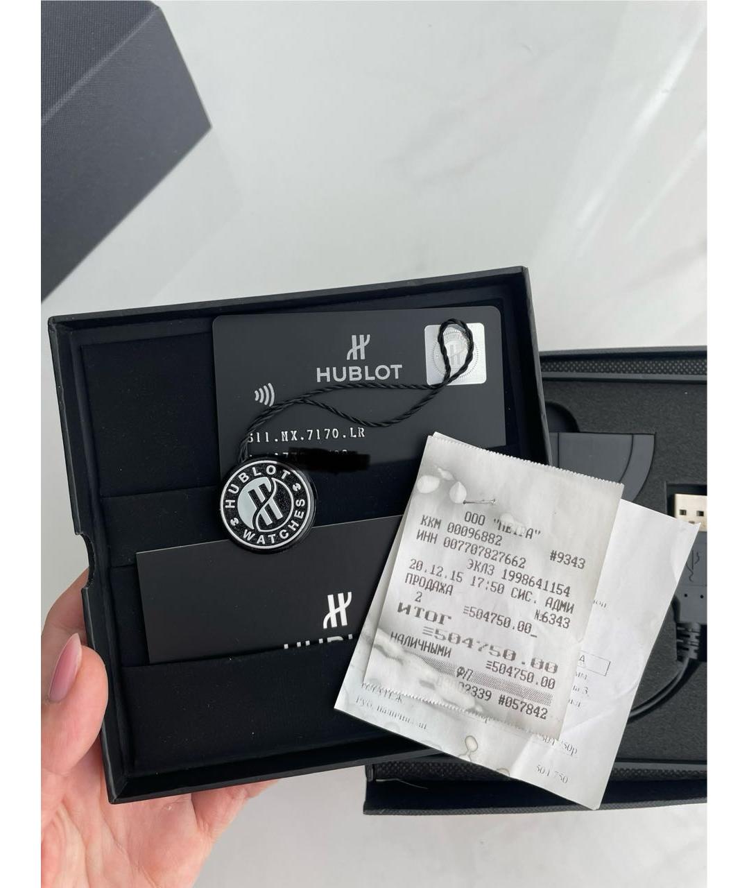 HUBLOT Синие титановые часы, фото 8