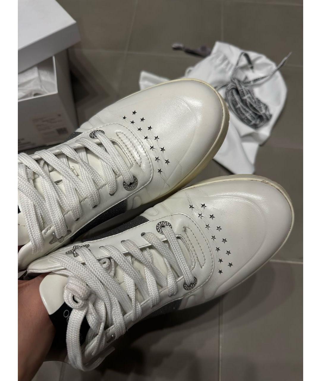 JIMMY CHOO Белые кожаные кеды, фото 2