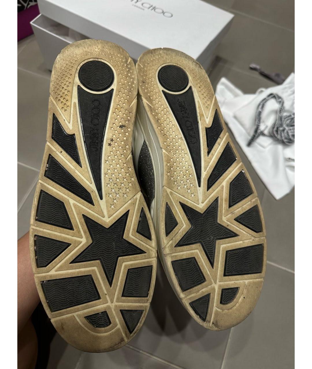JIMMY CHOO Белые кожаные кеды, фото 7