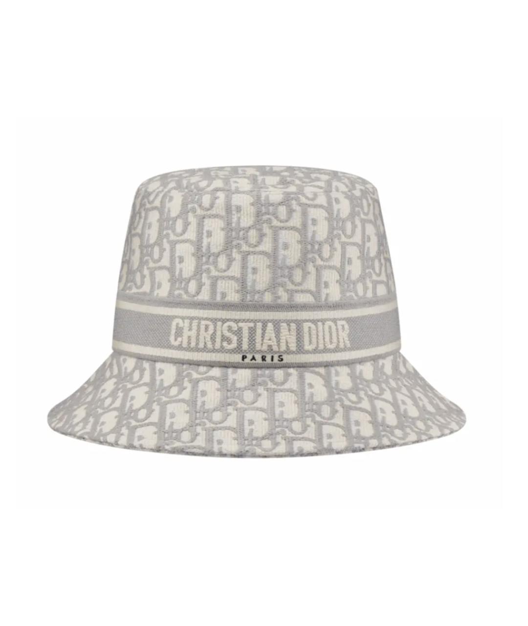 CHRISTIAN DIOR Серая хлопковая панама, фото 1