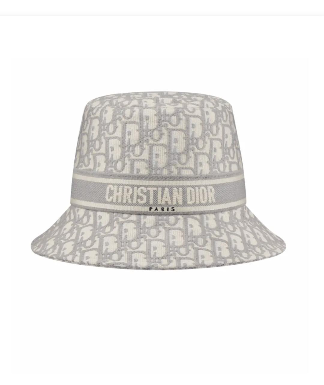 CHRISTIAN DIOR Серая хлопковая панама, фото 2