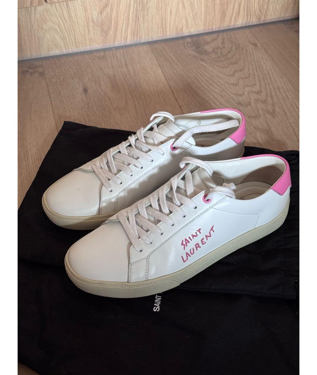 SAINT LAURENT Белые кожаные кеды, фото 6