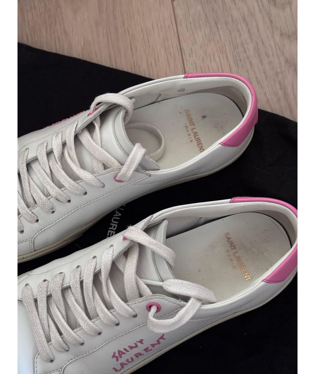 SAINT LAURENT Белые кожаные кеды, фото 3