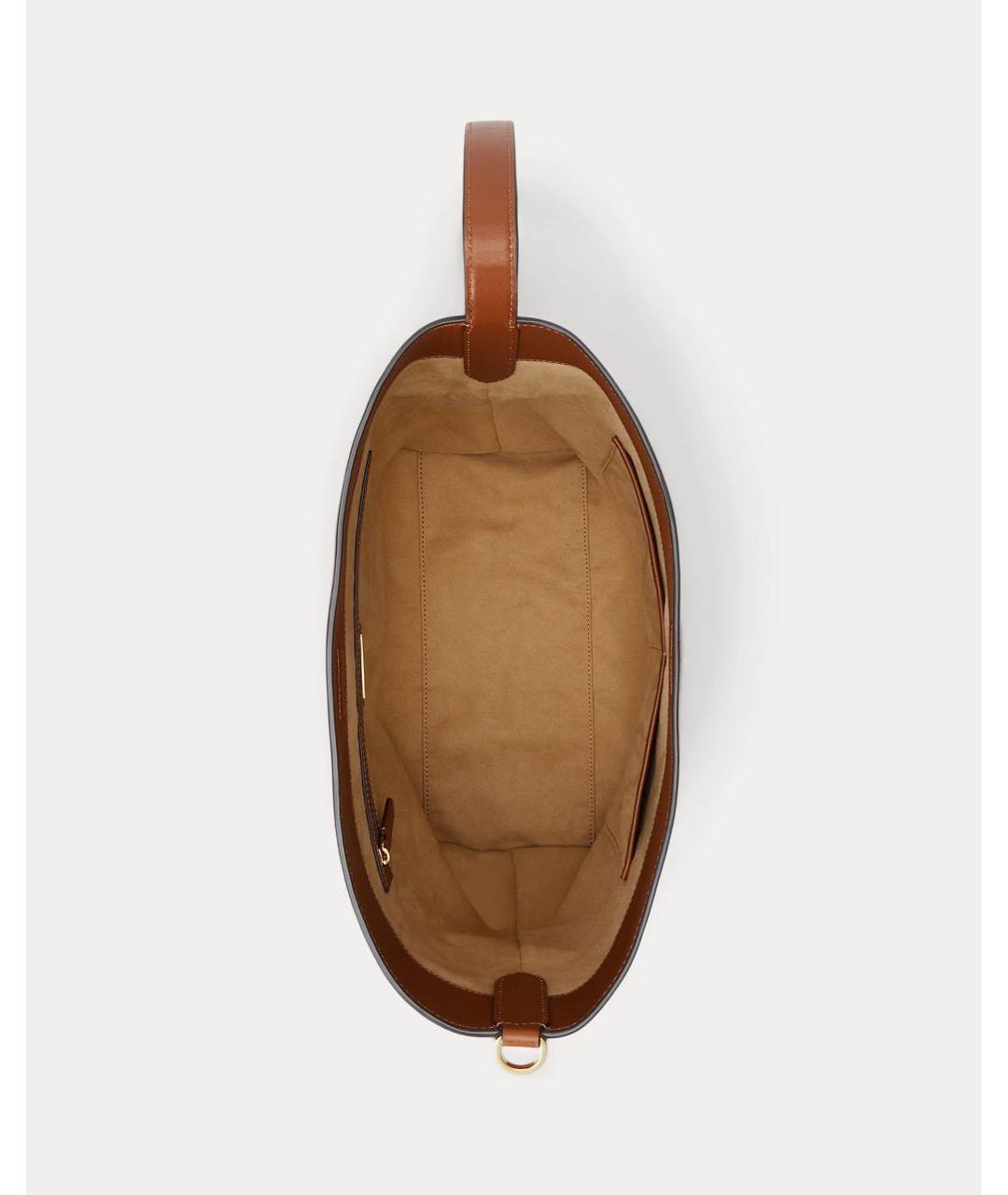 RALPH LAUREN Коричневая кожаная сумка через плечо, фото 4