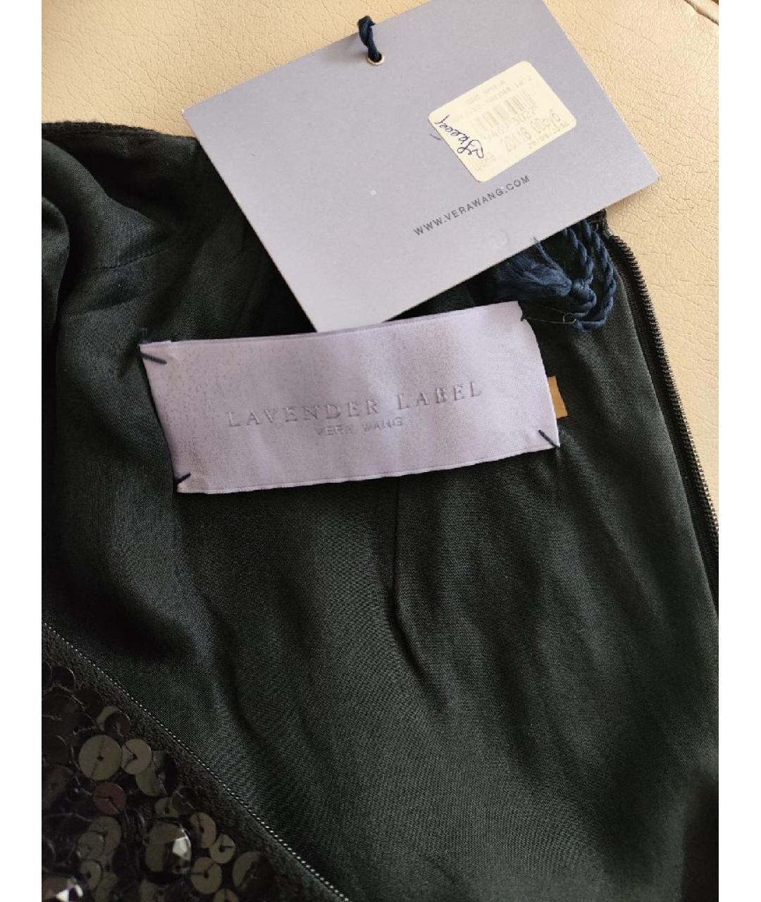 VERA WANG Черное шерстяное повседневное платье, фото 3