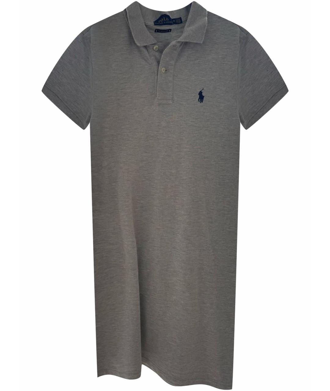 POLO RALPH LAUREN Серое хлопковое повседневное платье, фото 1