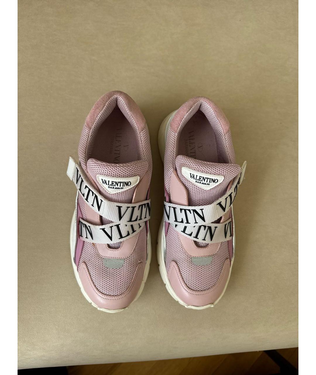 VALENTINO Розовые текстильные кроссовки, фото 3