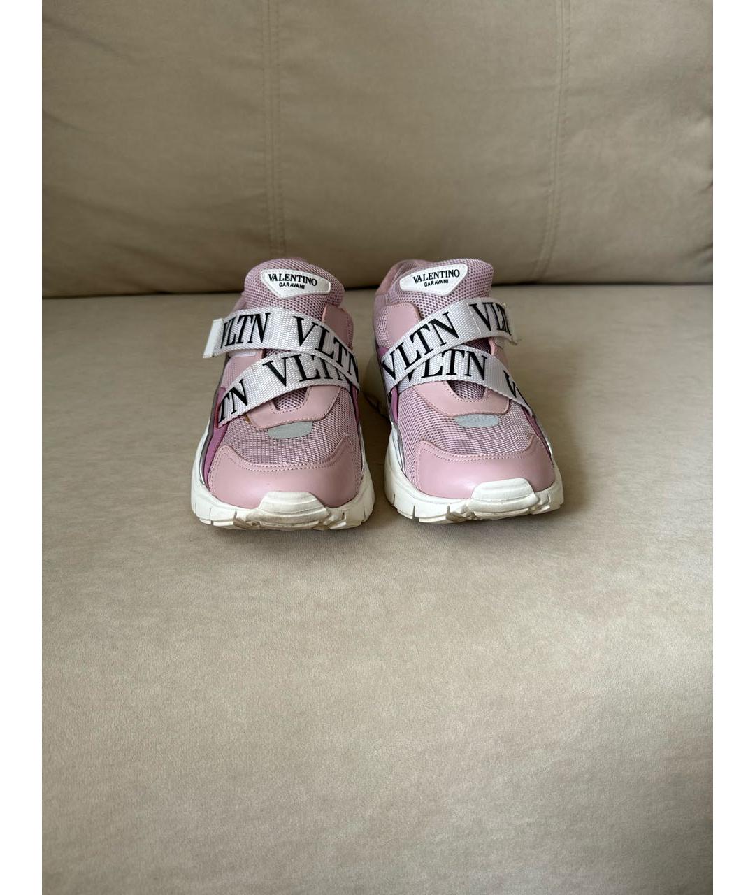 VALENTINO Розовые текстильные кроссовки, фото 2