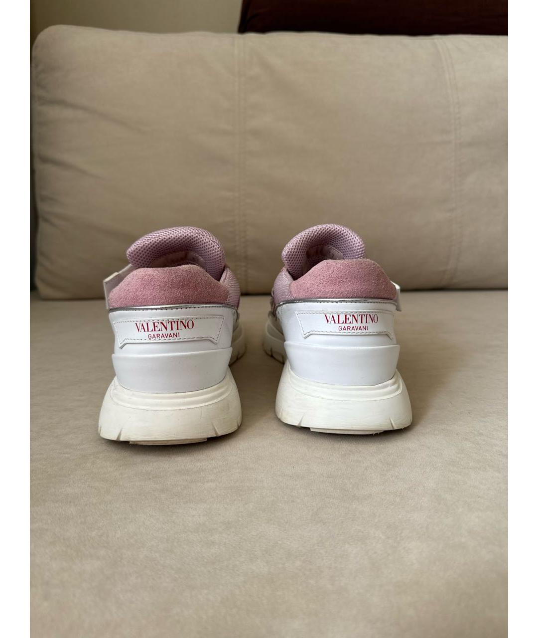 VALENTINO Розовые текстильные кроссовки, фото 4