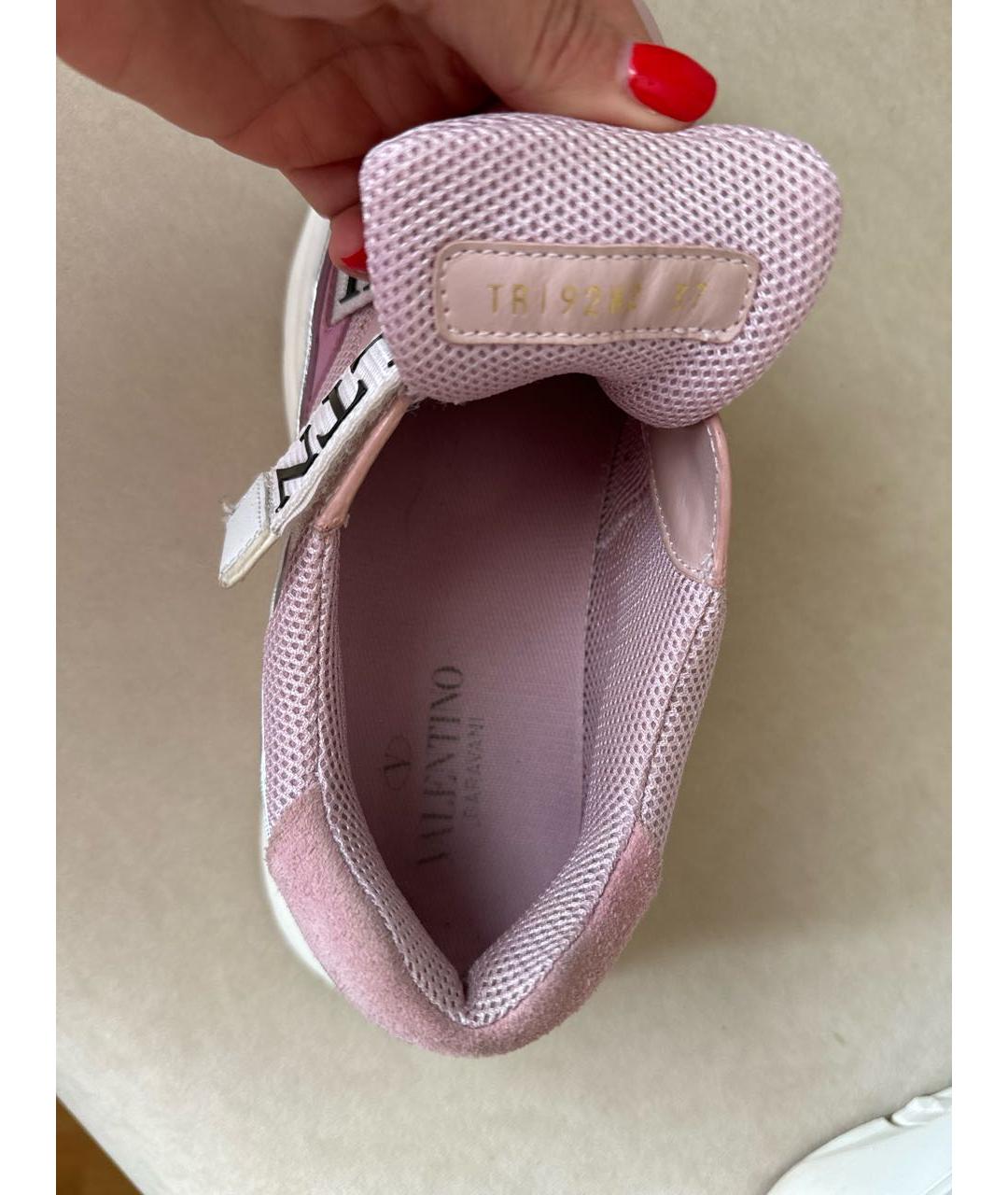 VALENTINO Розовые текстильные кроссовки, фото 5