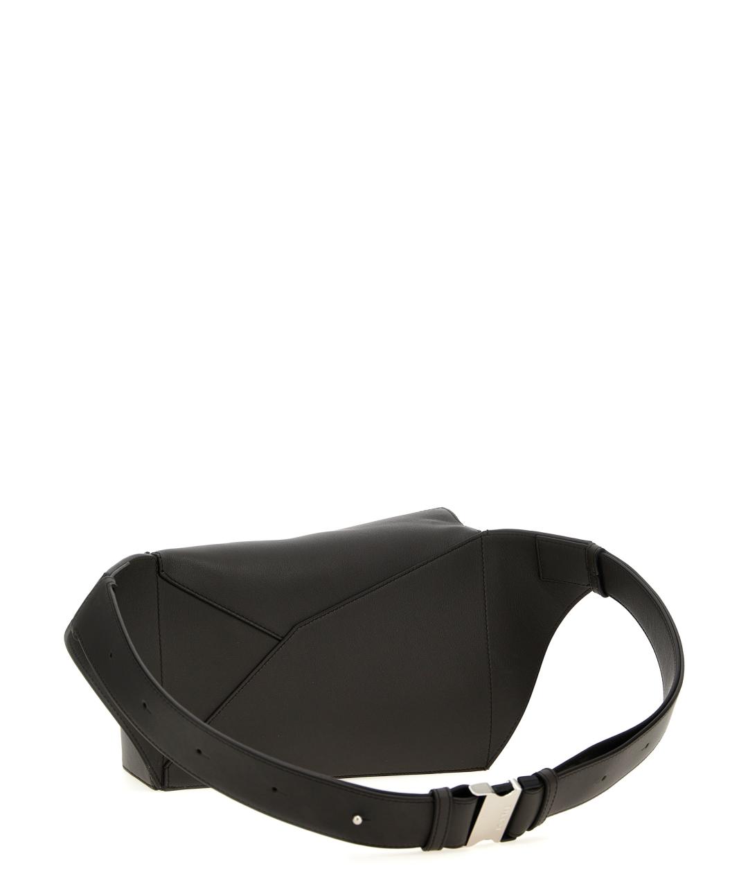 LOEWE Антрацитовая кожаная поясная сумка, фото 2