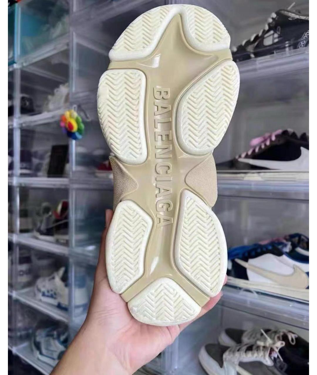BALENCIAGA Белые текстильные низкие кроссовки / кеды, фото 6