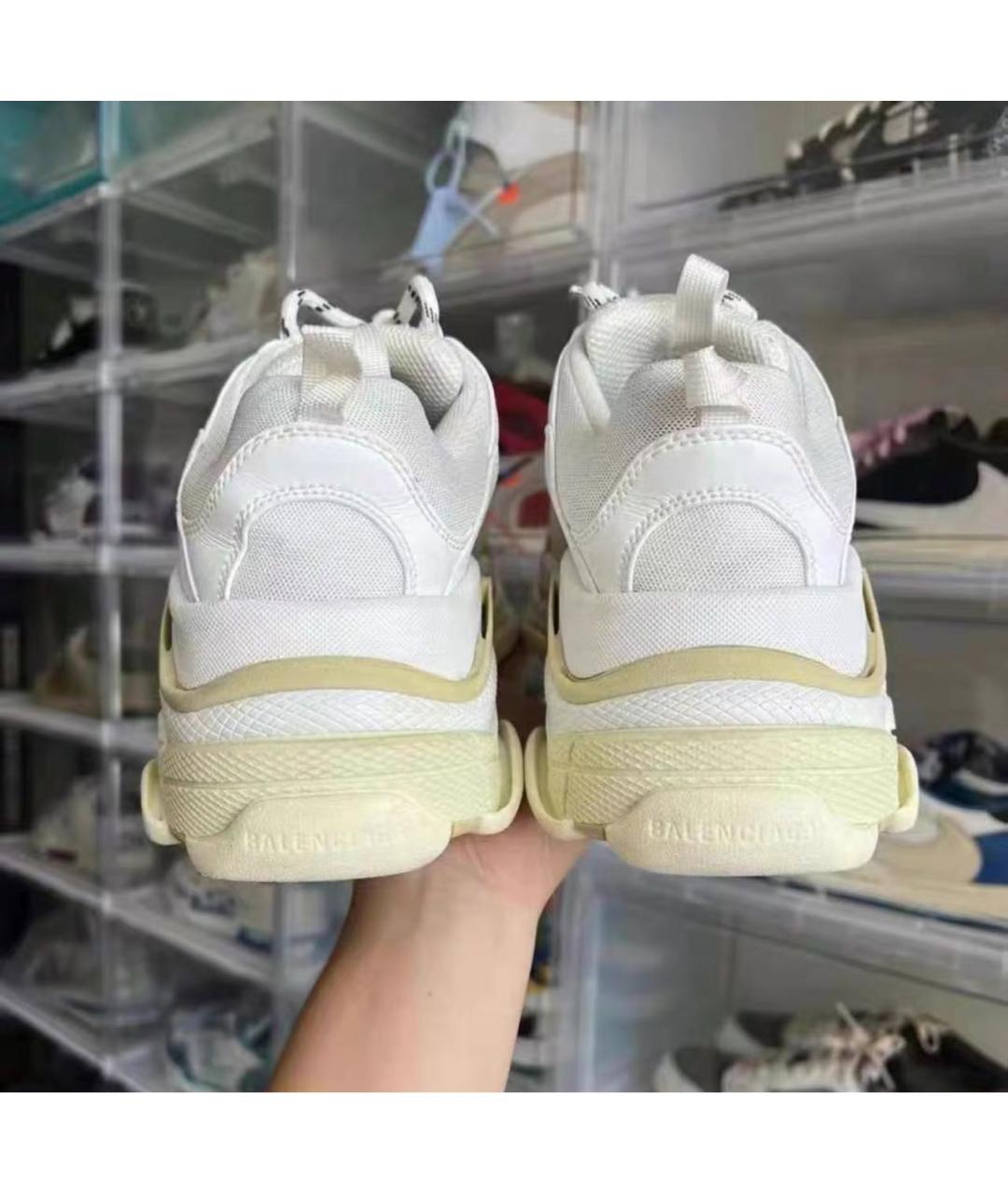 BALENCIAGA Белые текстильные низкие кроссовки / кеды, фото 5