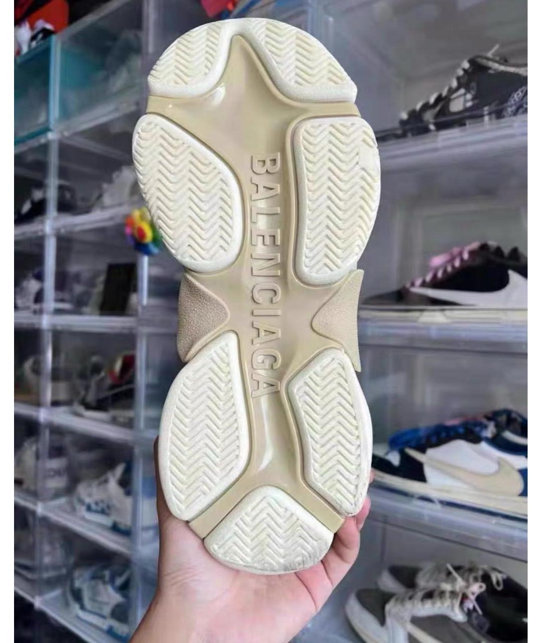 BALENCIAGA Белые текстильные низкие кроссовки / кеды, фото 7