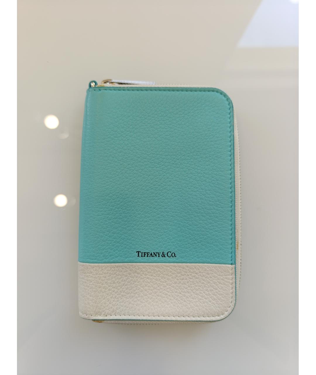 TIFFANY&CO Бирюзовый кожаный кошелек, фото 2