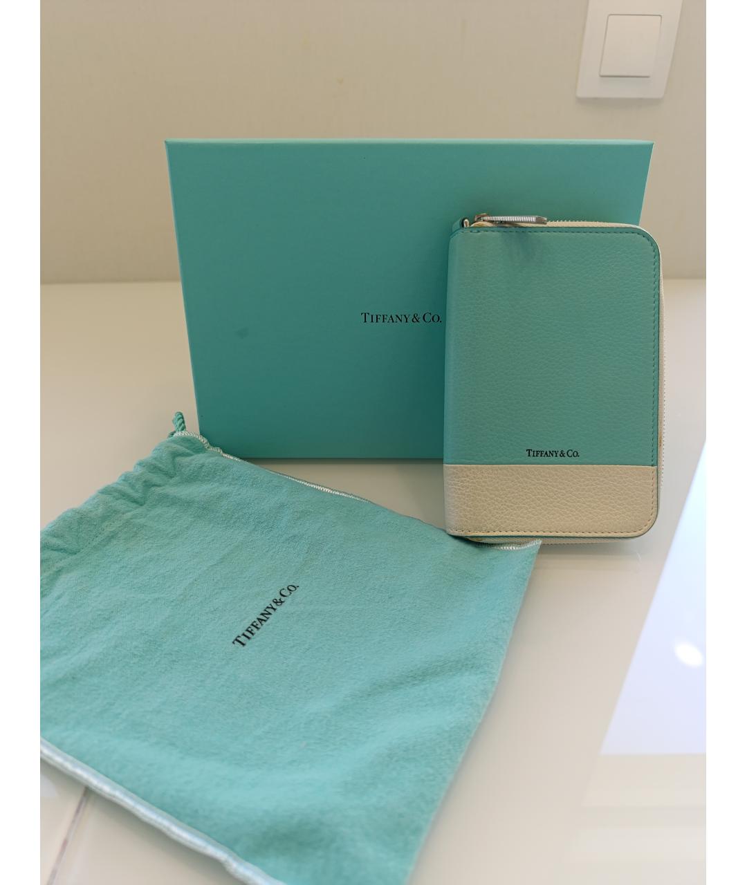 TIFFANY&CO Бирюзовый кожаный кошелек, фото 10