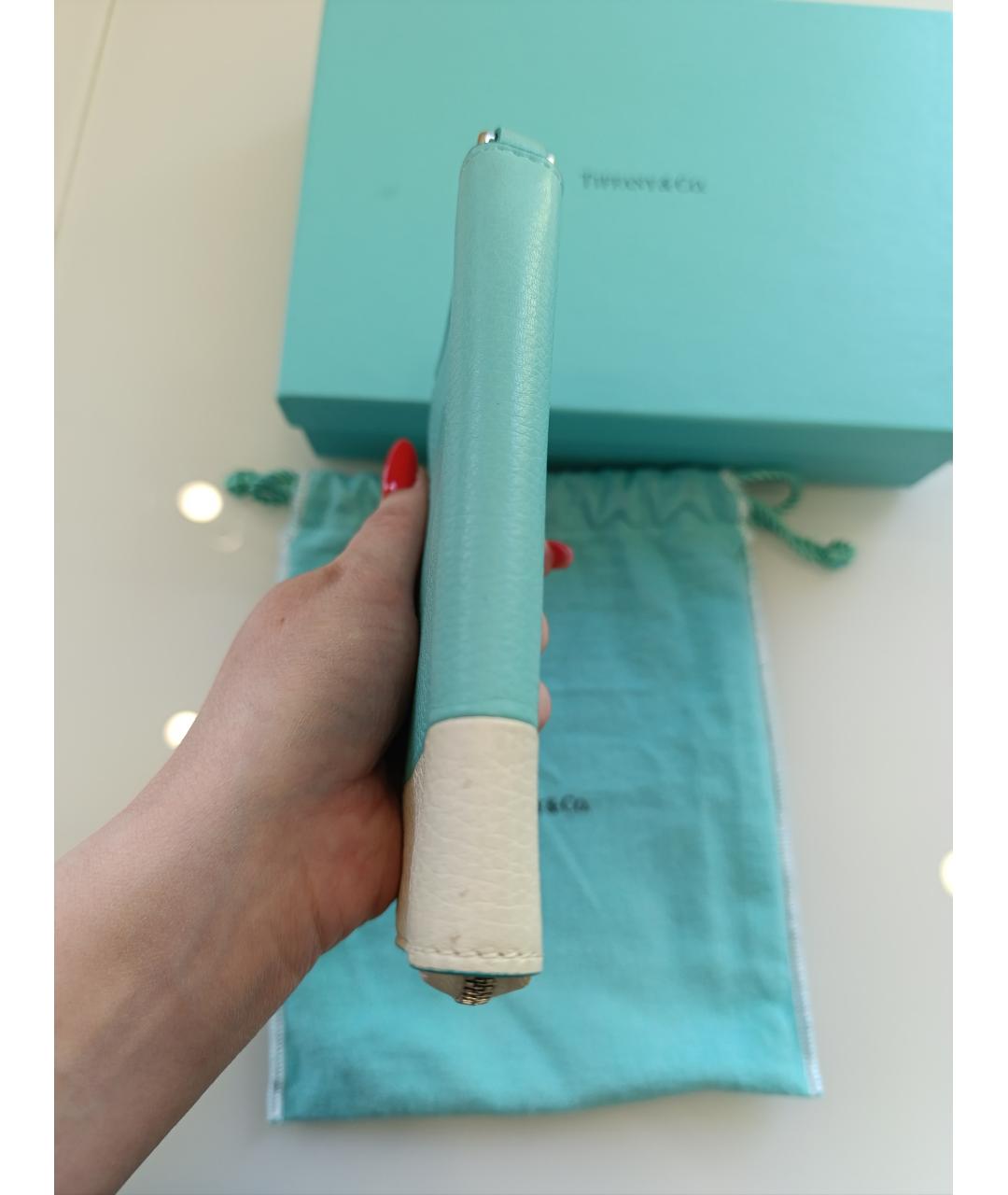 TIFFANY&CO Бирюзовый кожаный кошелек, фото 9