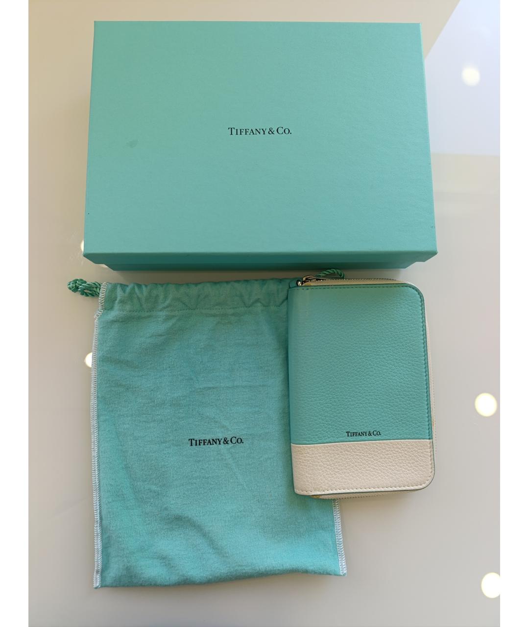 TIFFANY&CO Бирюзовый кожаный кошелек, фото 5