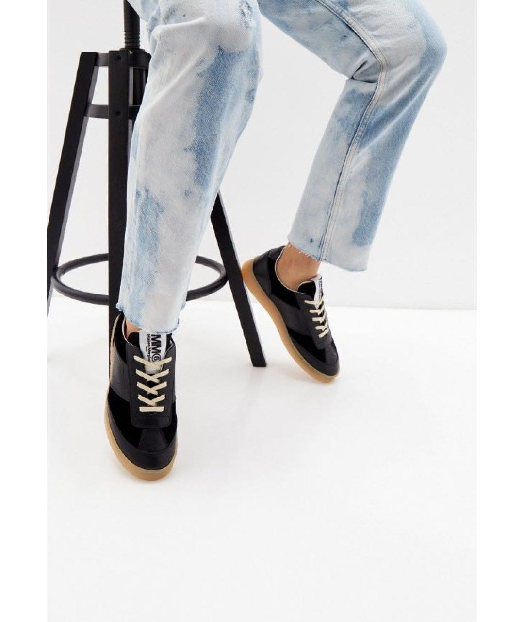 MM6 MAISON MARGIELA Черные кожаные кеды, фото 4