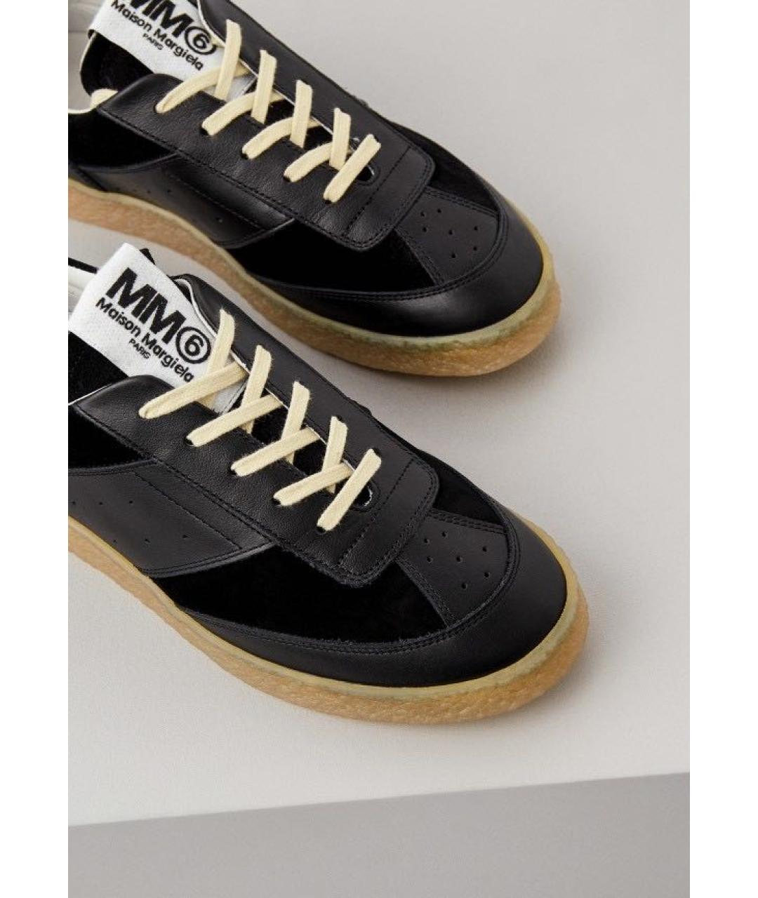 MM6 MAISON MARGIELA Черные кожаные кеды, фото 3