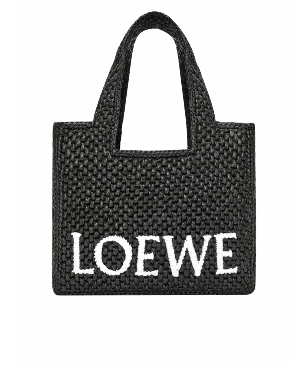 LOEWE Черная пелетеная сумка с короткими ручками, фото 1