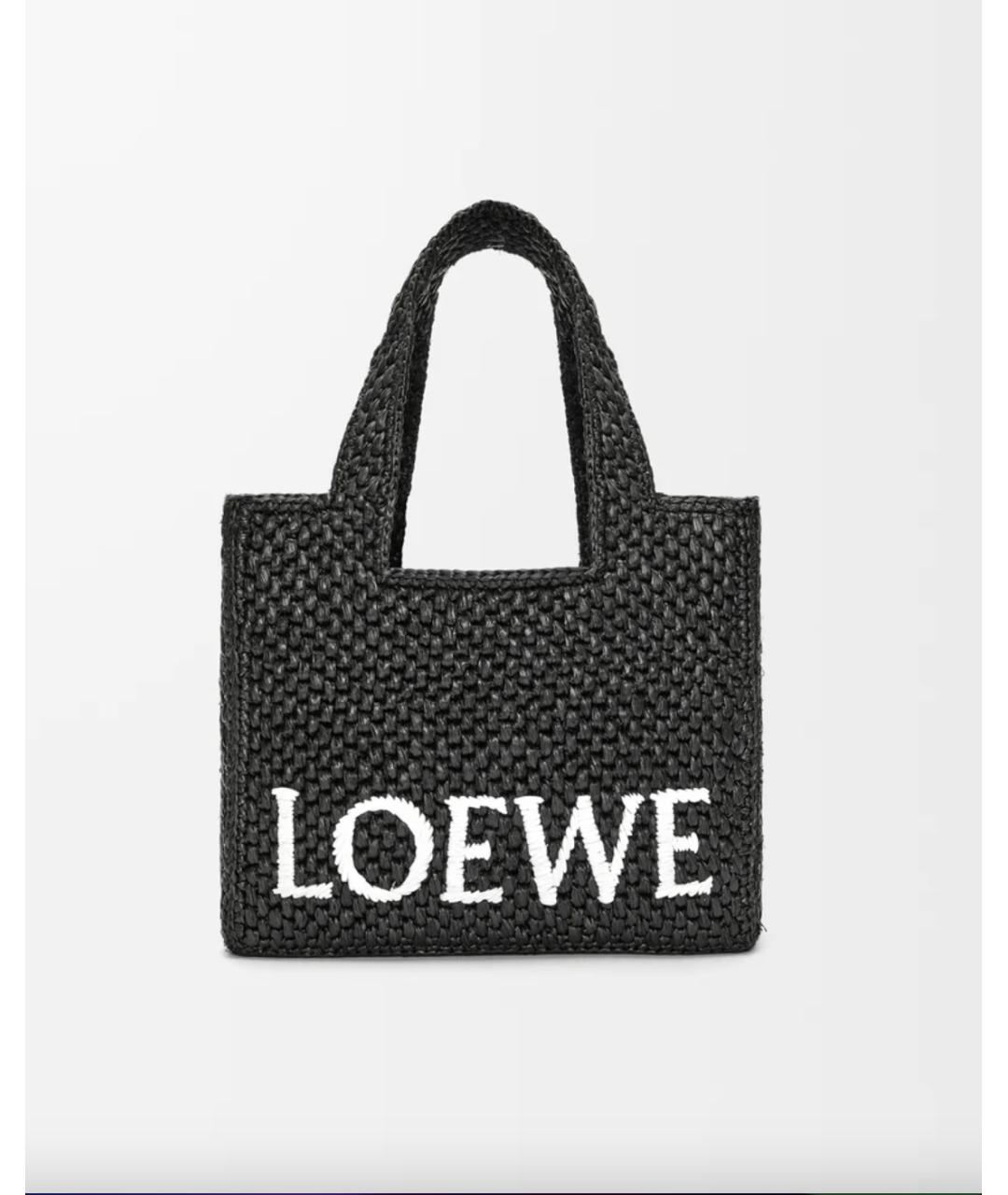 LOEWE Черная пелетеная сумка с короткими ручками, фото 3