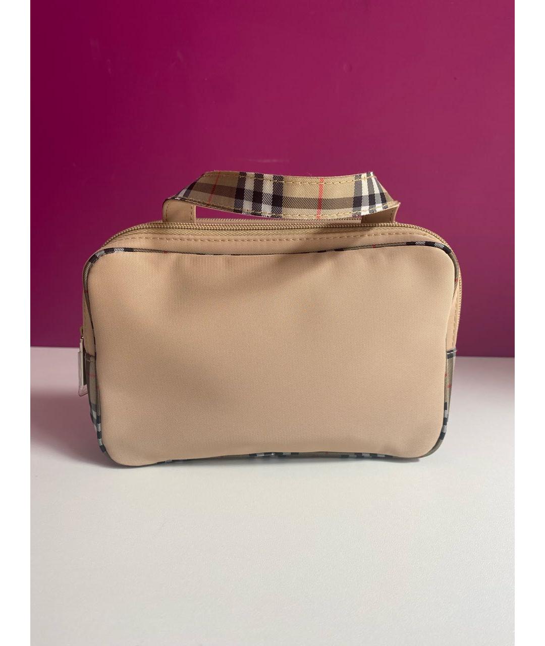 BURBERRY Бежевая синтетическая косметичка, фото 9