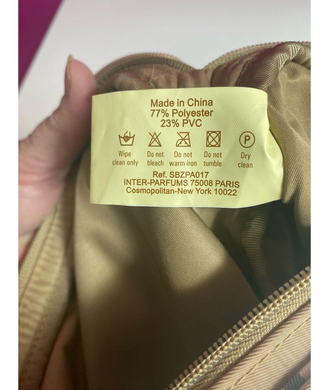 BURBERRY Бежевая синтетическая косметичка, фото 7