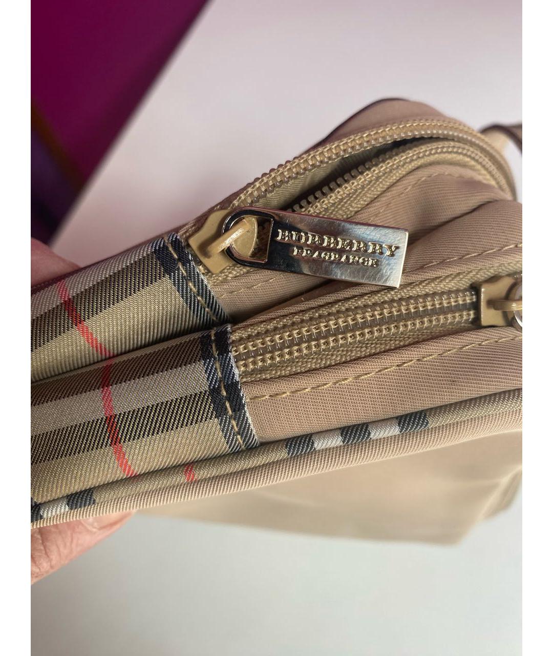 BURBERRY Бежевая синтетическая косметичка, фото 6