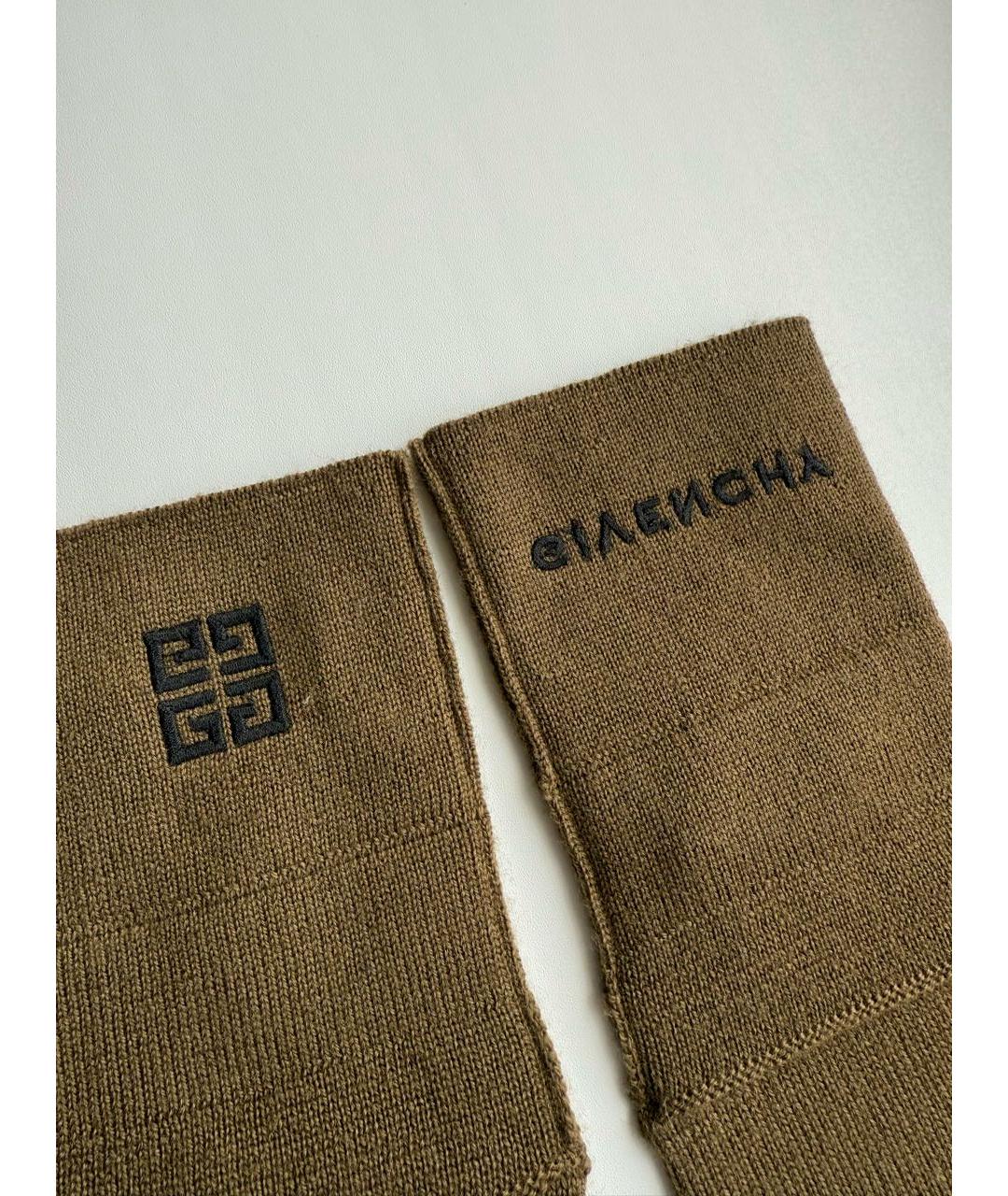GIVENCHY Коричневые шерстяные перчатки, фото 3