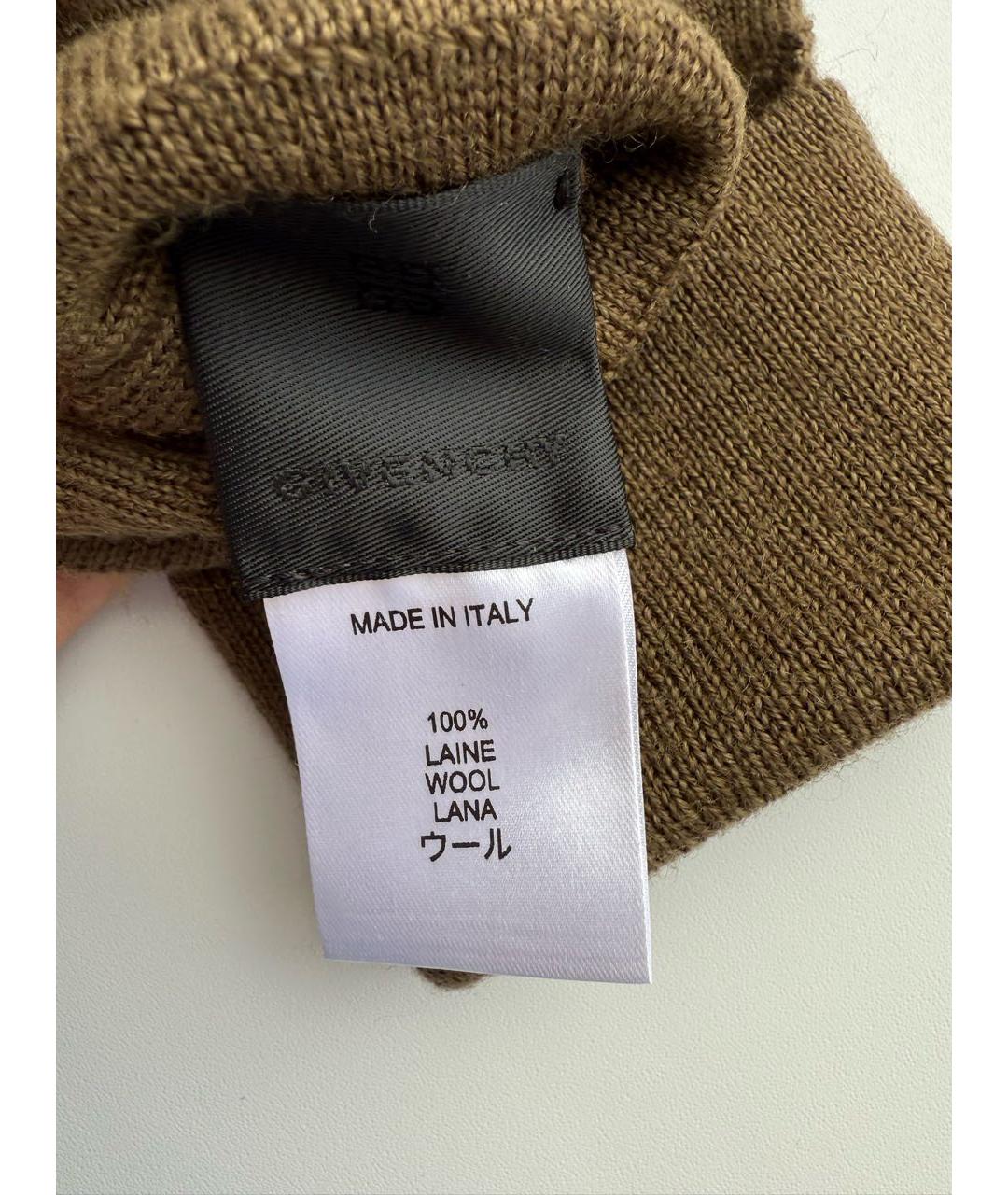 GIVENCHY Коричневые шерстяные перчатки, фото 6