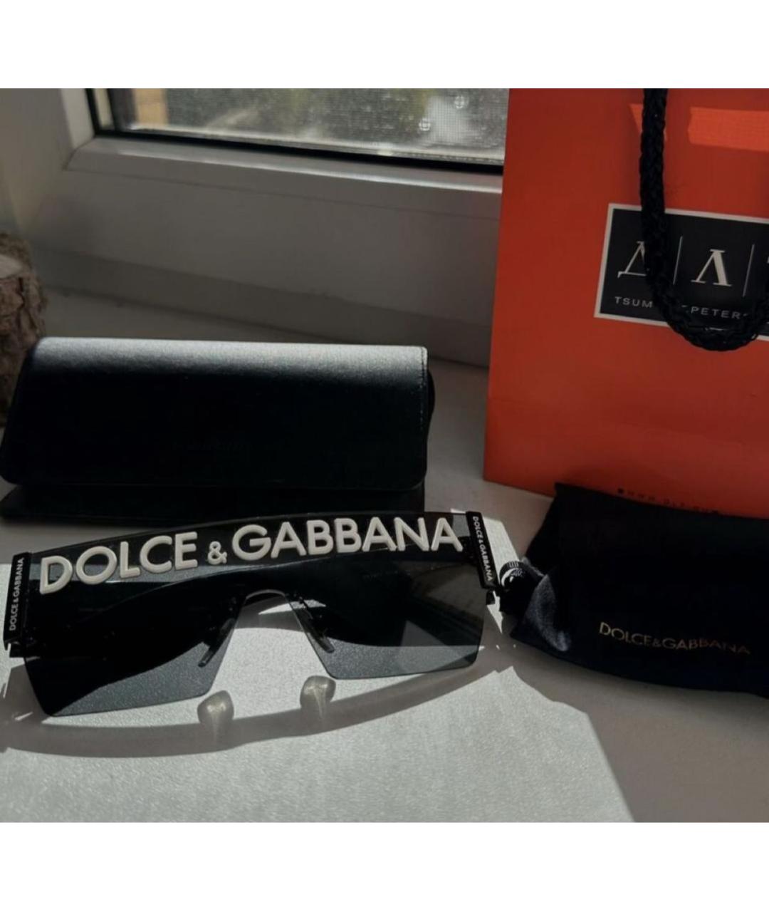 DOLCE&GABBANA Черные пластиковые солнцезащитные очки, фото 4