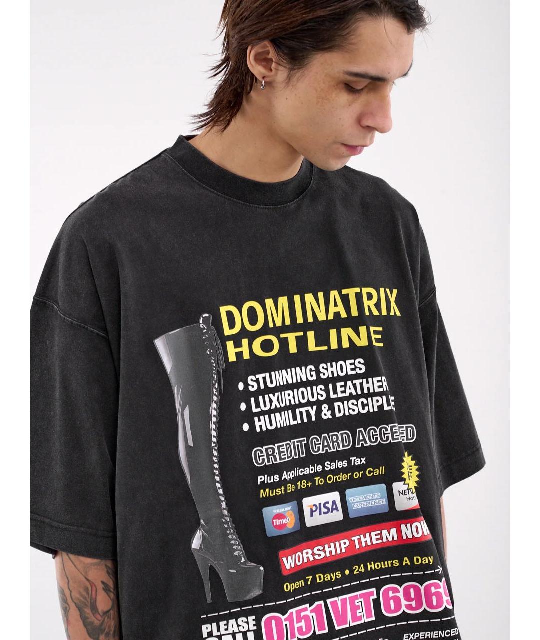VETEMENTS Черная хлопковая футболка, фото 5