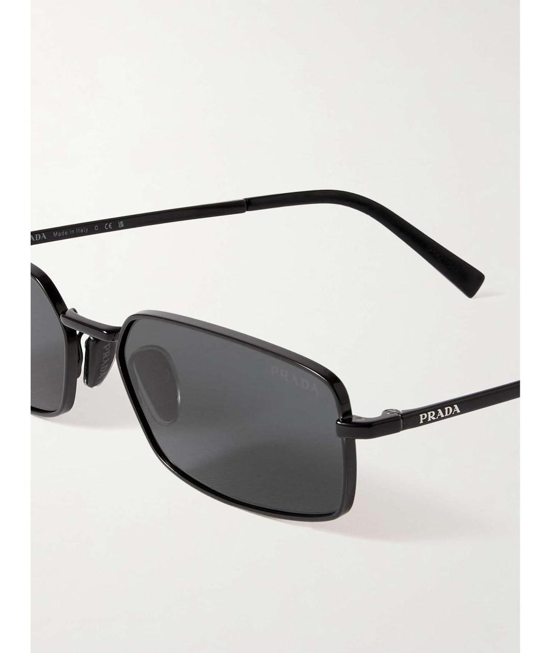 PRADA Черные пластиковые солнцезащитные очки, фото 4