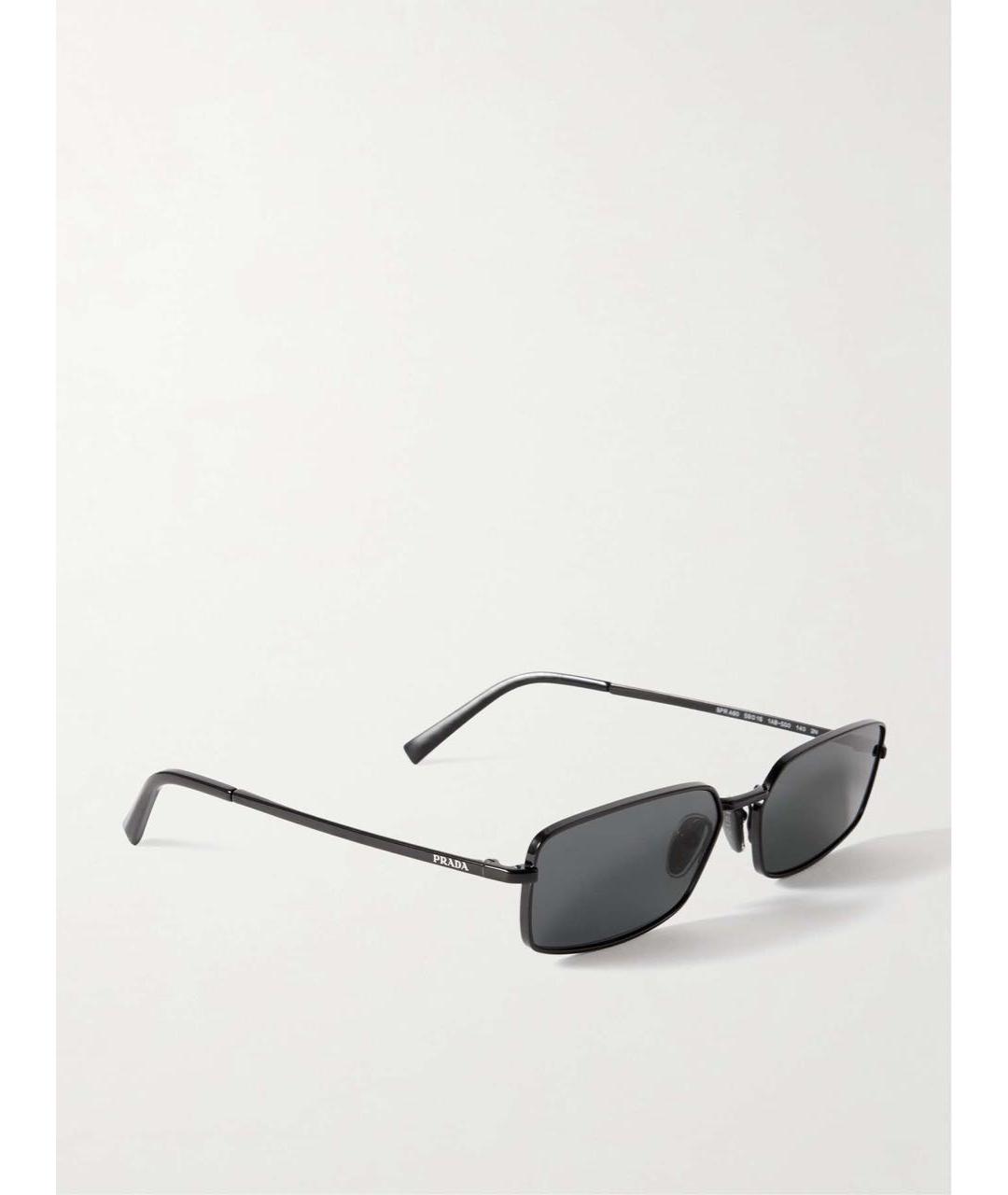 PRADA Черные пластиковые солнцезащитные очки, фото 3