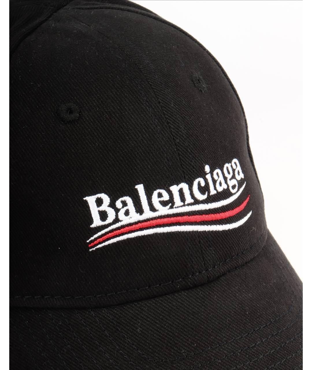 BALENCIAGA Черная хлопковая кепка, фото 3