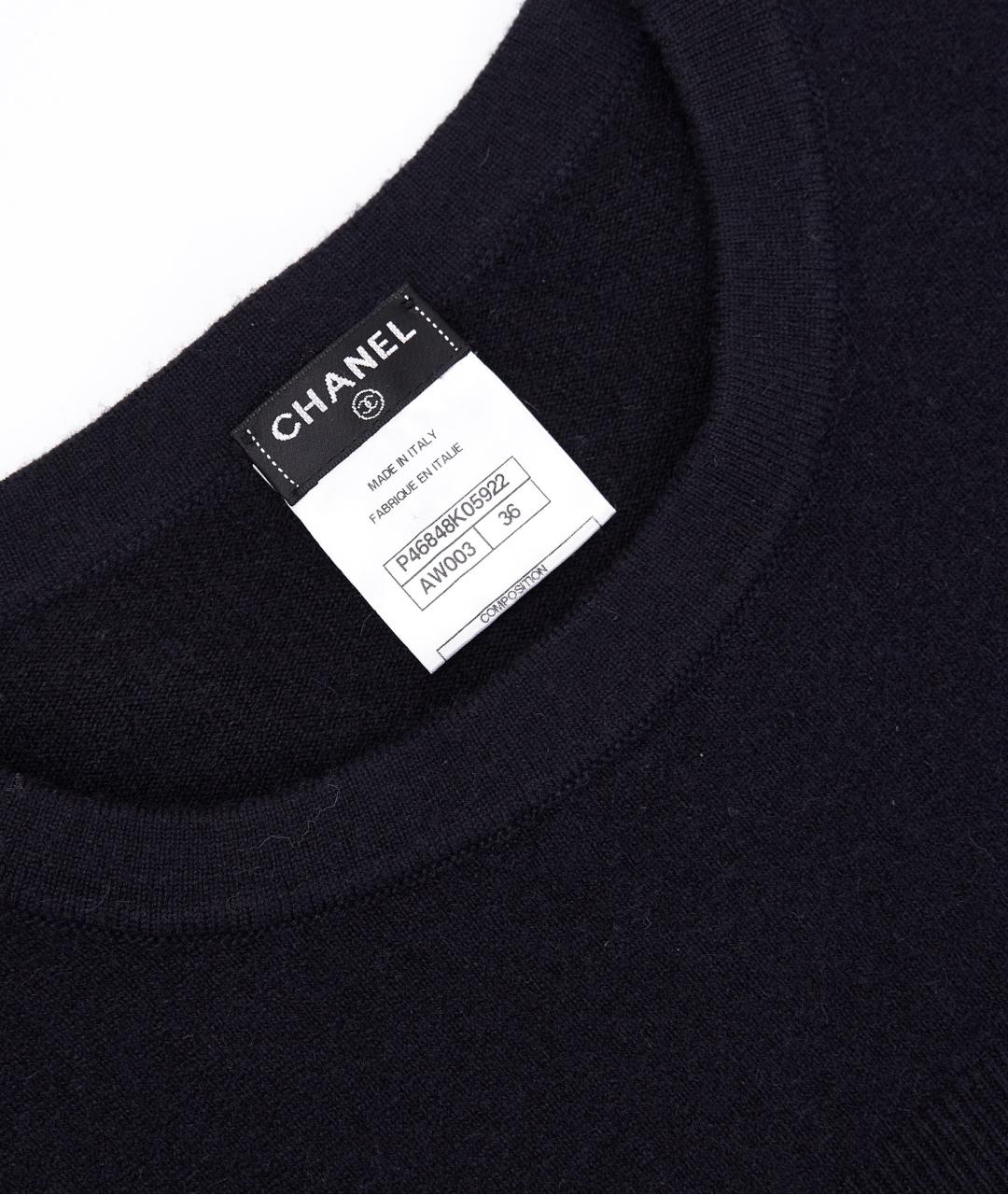 CHANEL Темно-синее кашемировое повседневное платье, фото 4
