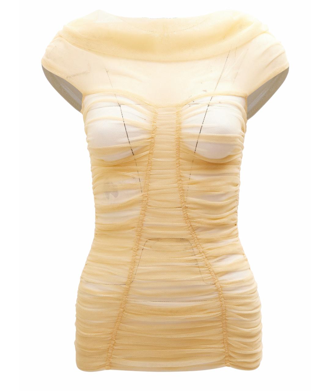 DOLCE&GABBANA Желтая хлопковая майка, фото 1