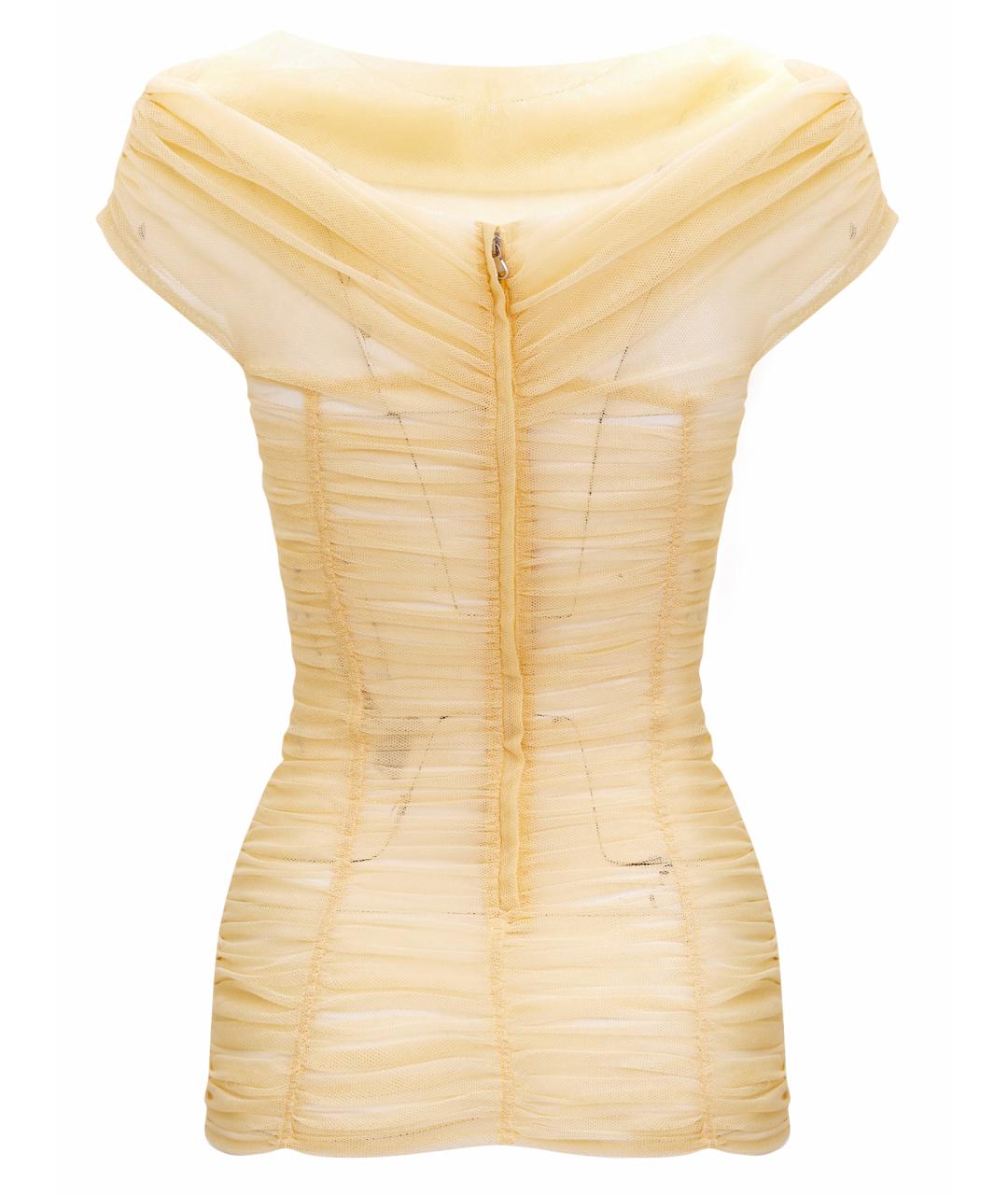 DOLCE&GABBANA Желтая хлопковая майка, фото 8