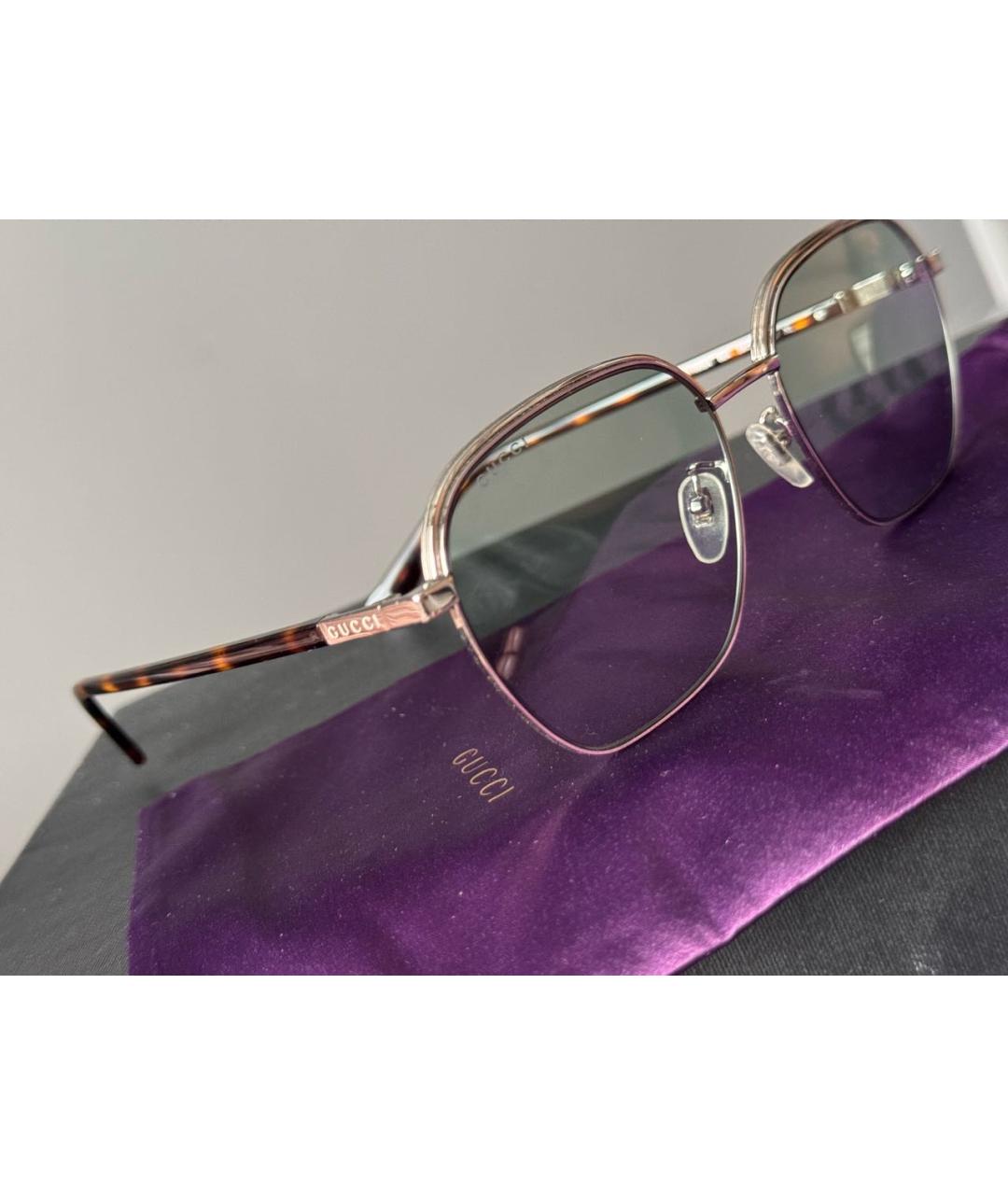 GUCCI Синие металлические солнцезащитные очки, фото 2