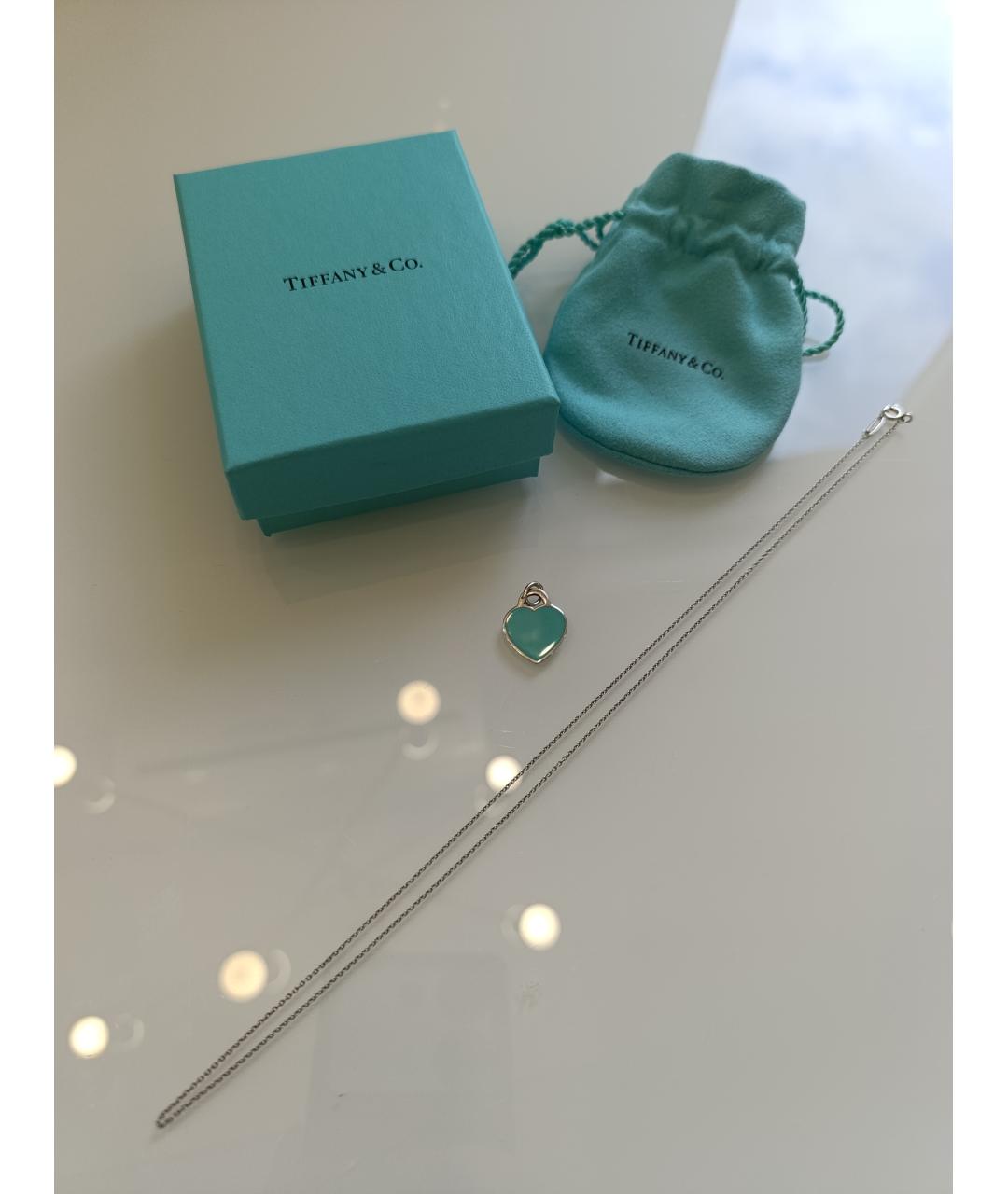TIFFANY&CO Бирюзовая серебряная подвеска, фото 2