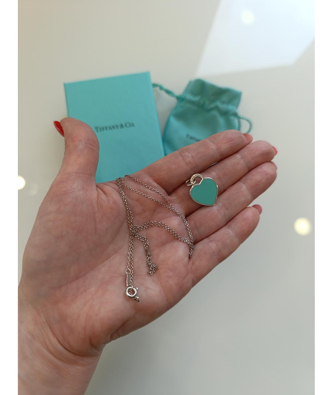 TIFFANY&CO Бирюзовая серебряная подвеска, фото 3