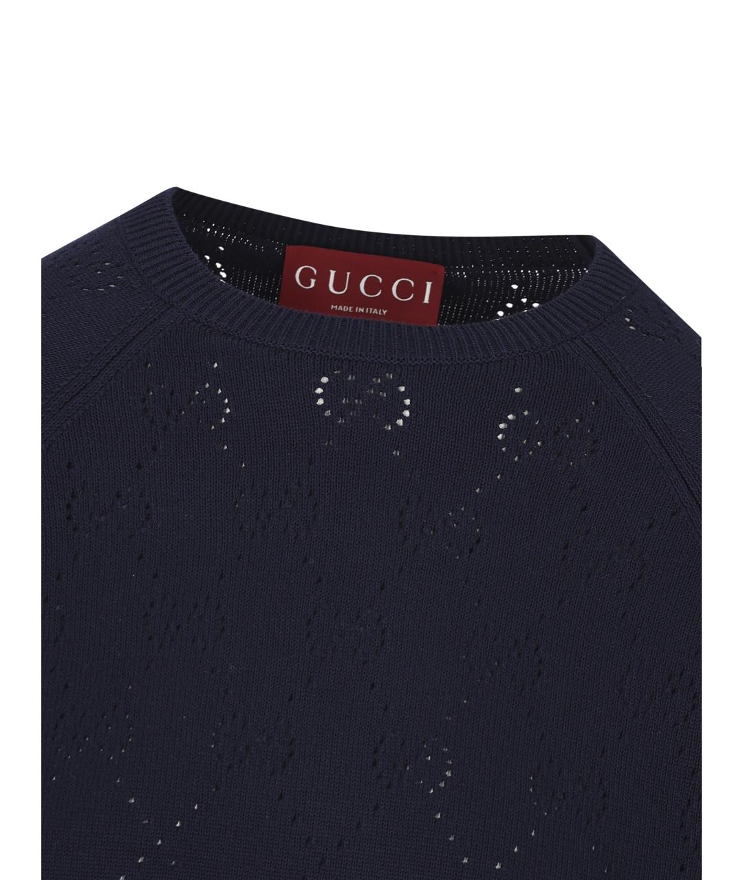 GUCCI Синий хлопковый джемпер / свитер, фото 2