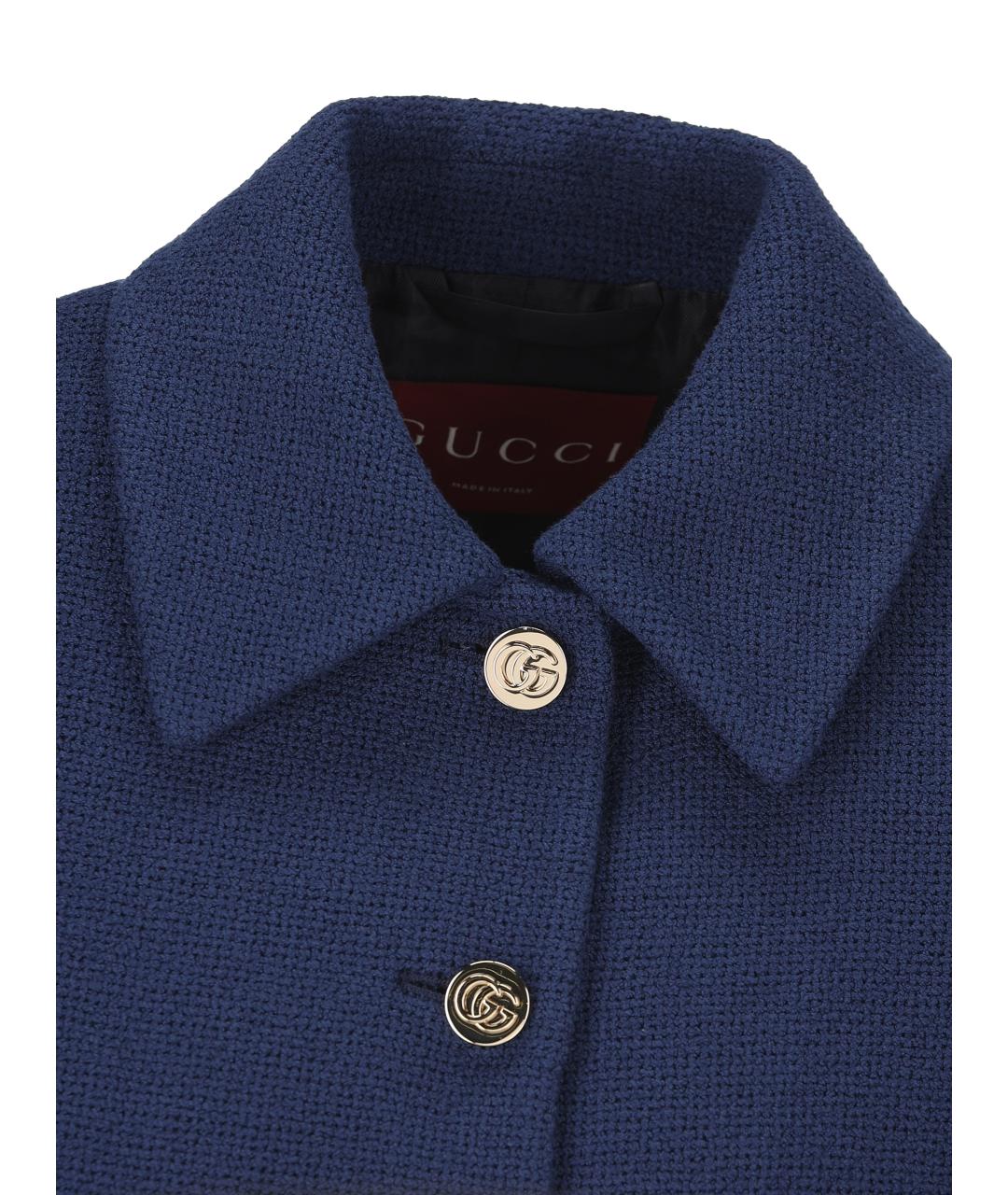GUCCI Синий хлопковый жакет/пиджак, фото 2