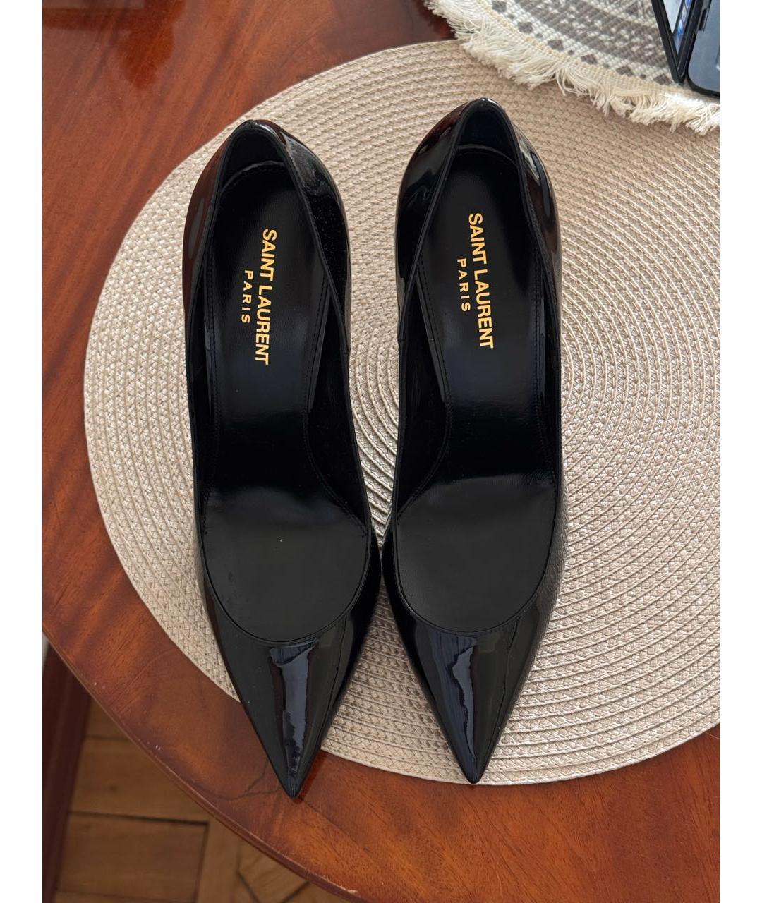 SAINT LAURENT Черные туфли из лакированной кожи, фото 3
