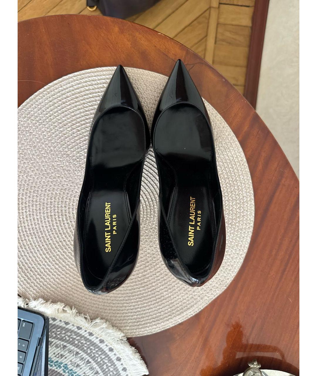 SAINT LAURENT Черные туфли из лакированной кожи, фото 4