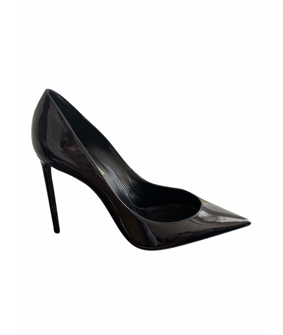 SAINT LAURENT Черные туфли из лакированной кожи, фото 1