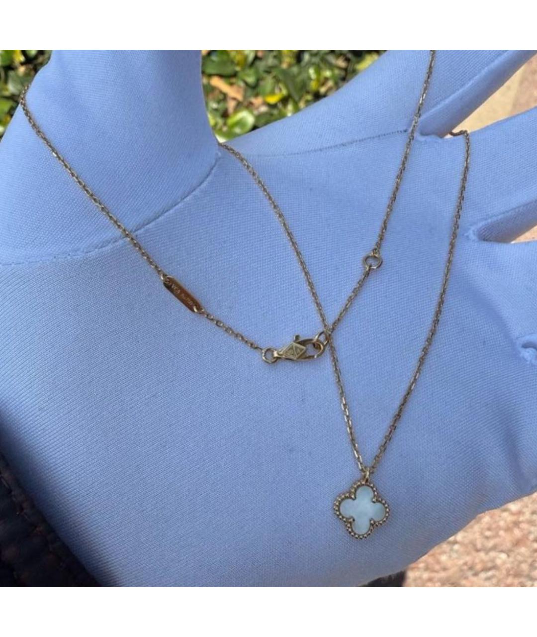 VAN CLEEF & ARPELS Белая подвеска из желтого золота, фото 4